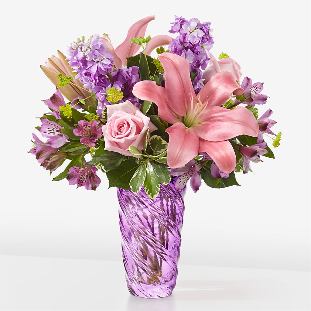 Precious Petals Bouquet with Luxe Swirl Vase – Everbloom, Murfreesboro TN