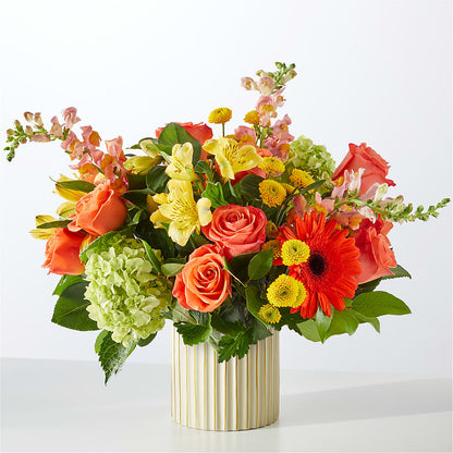 Autumn Sunshine Bouquet with Ivory Vase –  Everbloom, Murfreesboro TN